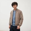 Blouson doubl&eacute; manches longues taupe homme