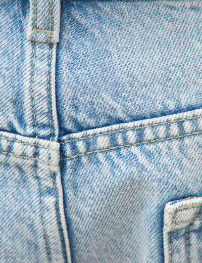 Bermuda en jean coton denim bleach homme