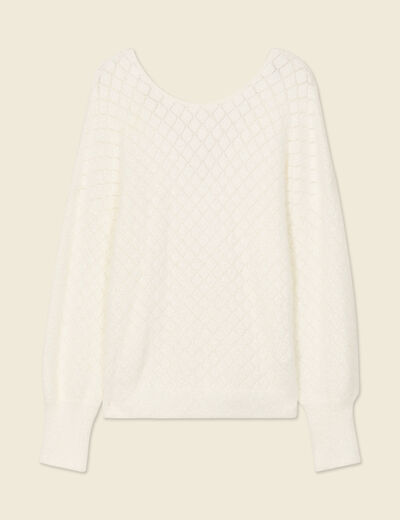 Pull manches longues ecru femme