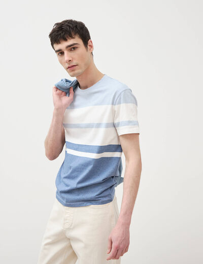 T-shirt manches courtes bleu gris homme