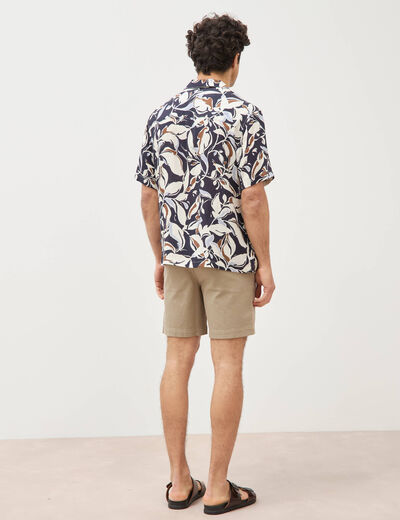 Chemise boyfriend manches courtes bleu marine homme