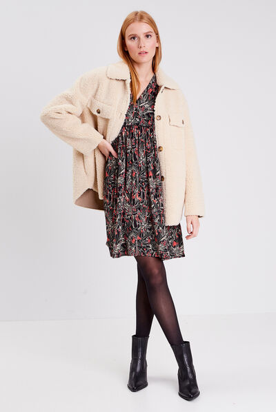 Robe droite éco-responsable noir femme