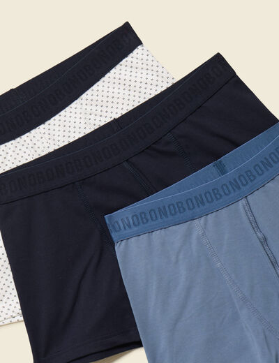 Lot de 3 boxers bleu fonc&eacute; homme