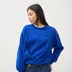 Sweat droit col rond manches longues bleu electrique femme