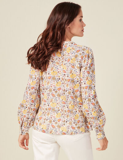 Blouse manches longues beige femme
