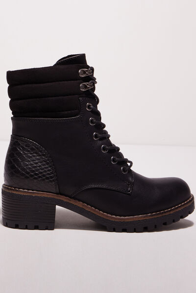 Bottines crantées noir femme