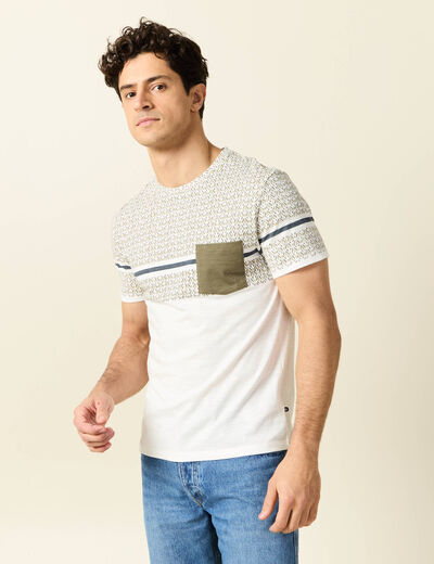 T-shirt manches courtes ecru homme