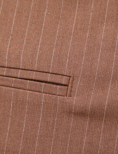 Pantalon large ray&eacute; taille standard marron fonc&eacute; femme