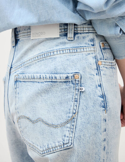 Jeans large taille standard denim snow bleu femme