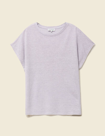 T-shirt col rond manches courtes parme femme