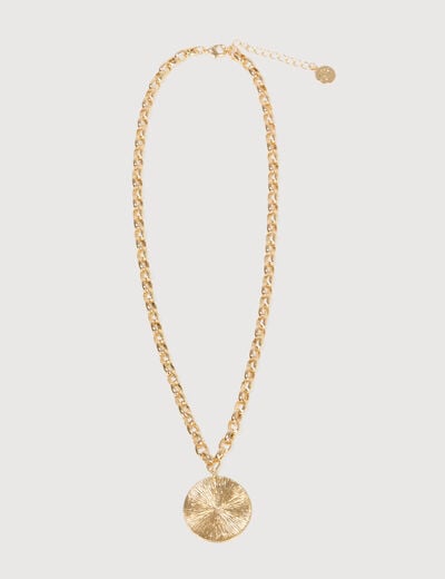 Collier avec cha&icirc;ne couleur or femme