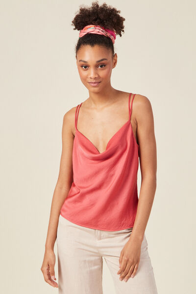 Caraco satin éco-responsable terracotta femme