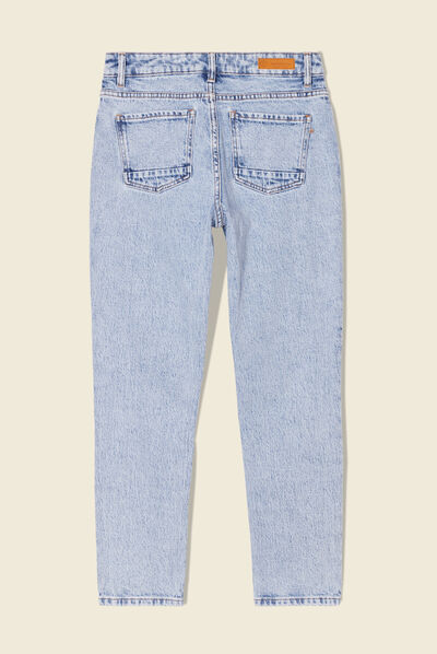 Jeans slim 7/8ème denim snow bleu femme