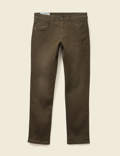 Jeans straight longueur 32 denim taupe homme
