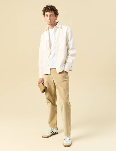 Surchemise oversize col classique ecru homme