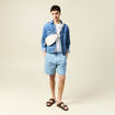 Bermuda droit avec pinces bleu gris homme