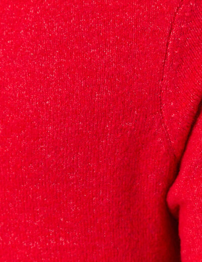 Pull manches courtes rouge femme