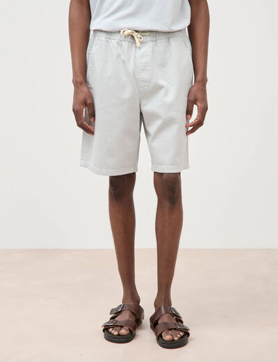 Bermuda en coton gris clair homme