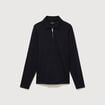 Polo droit manches longues noir homme
