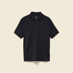 Polo cintr&eacute; manches courtes col polo noir homme