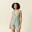 Veston sans manches vert kaki femme