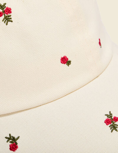 Casquette en coton ecru femme