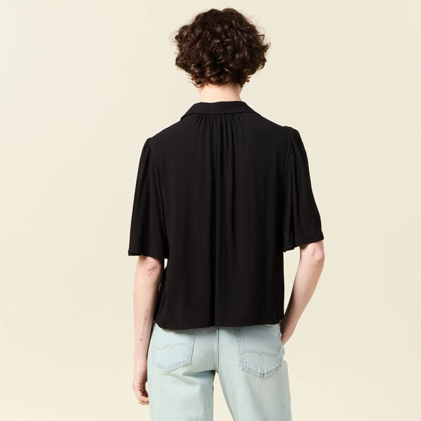 chemise manches courtes noir femme Chemise manches courtes noir femme