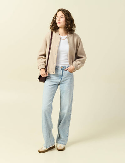 Jeans large taille standard denim snow bleu femme