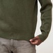 Pull droit col rond manches longues vert kaki homme