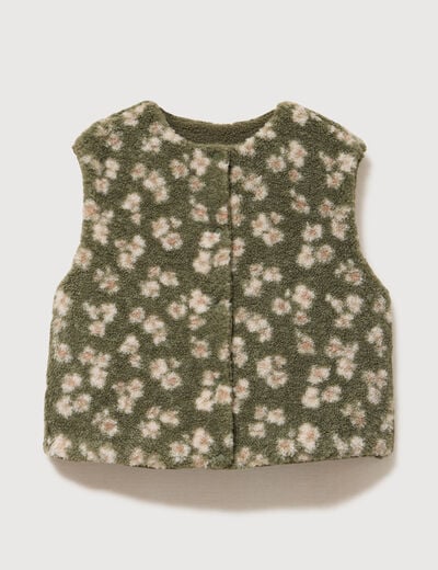 Gilet sans manches r&eacute;versible vert kaki femme