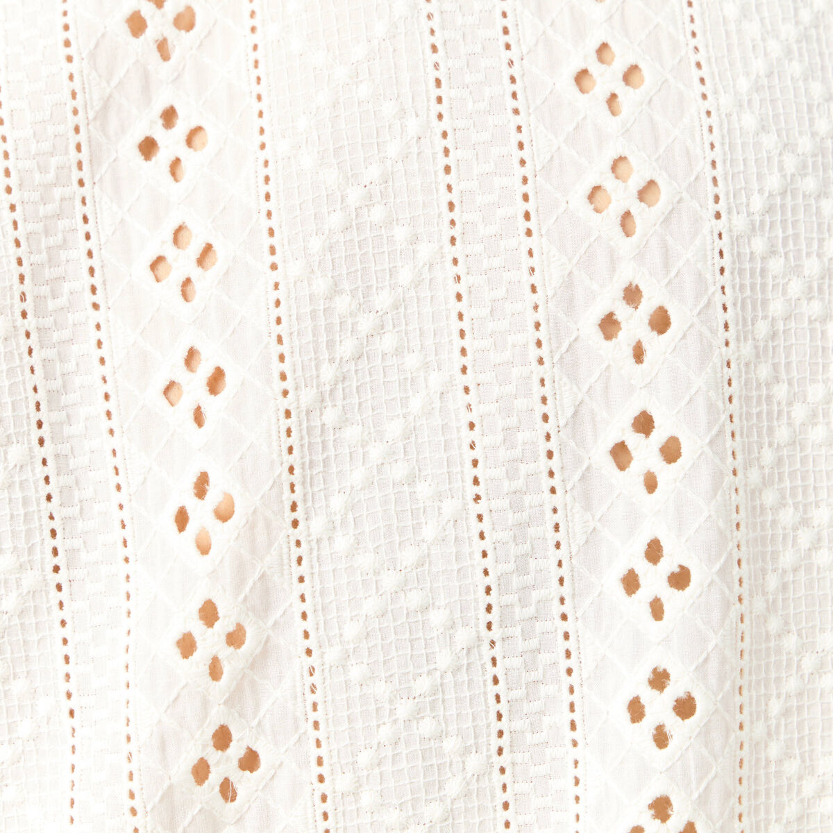 Chemise manches courtes brod&eacute;e ecru homme