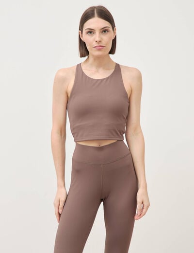 Brassi&egrave;re ajust&eacute;e cropped marron femme