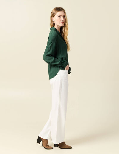 Chemise manches longues vert foncé femme