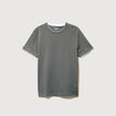 T-shirt droit col rond manches courtes vert fonc&eacute; homme