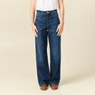 Jeans large taille haute denim brut femme