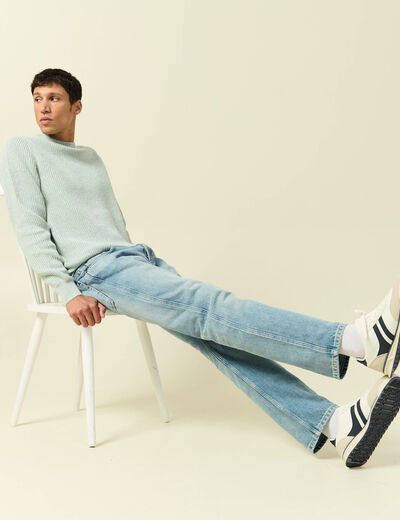 Pull manches longues vert pastel homme