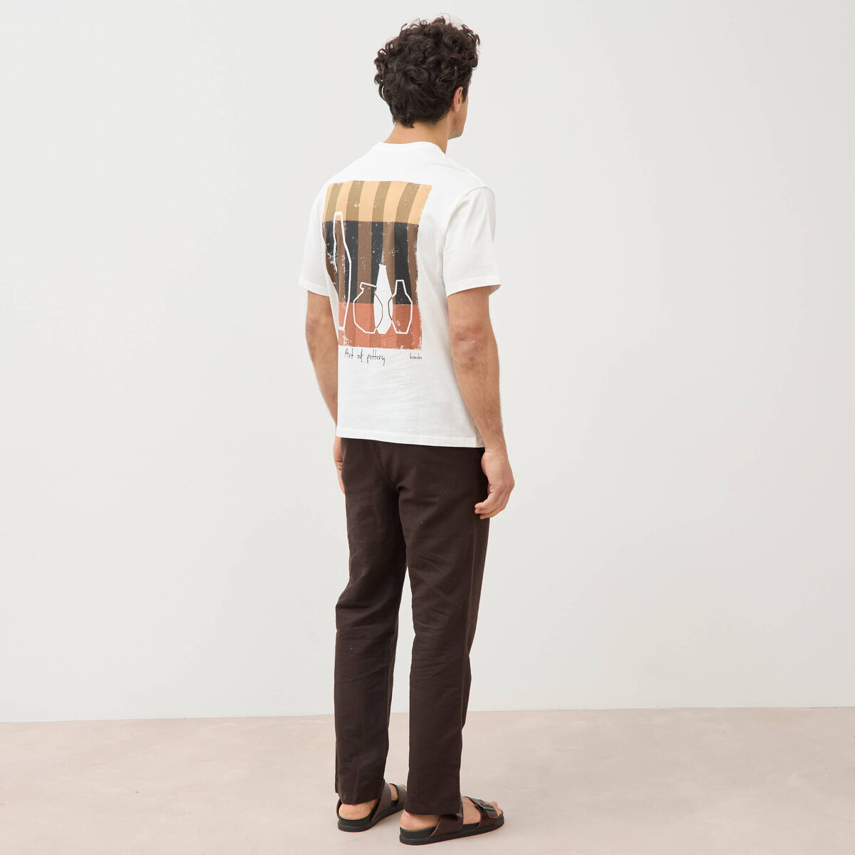 T-shirt en coton ecru homme