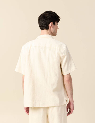 Chemise manches courtes ecru homme