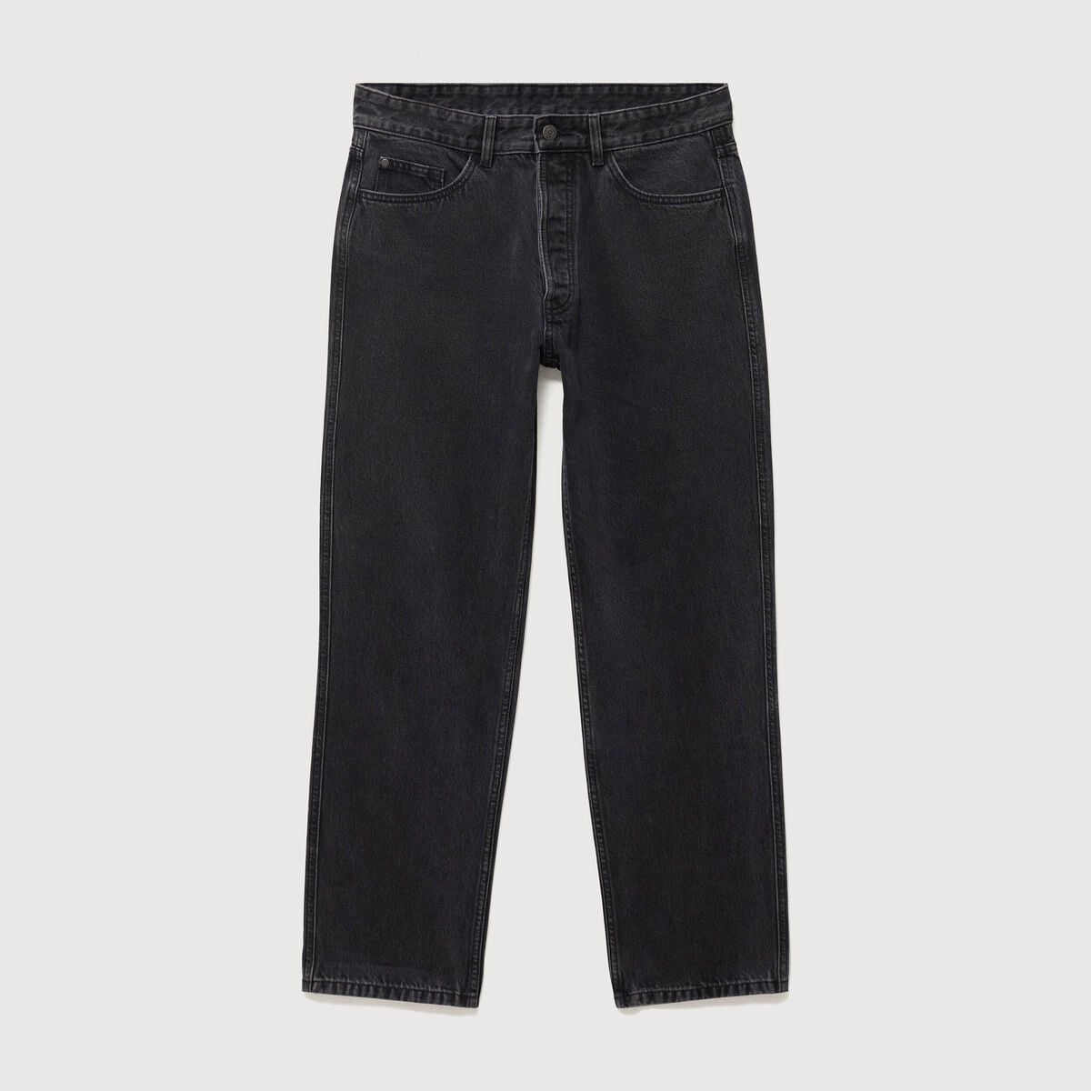 Jeans large relaxed denim noir homme
