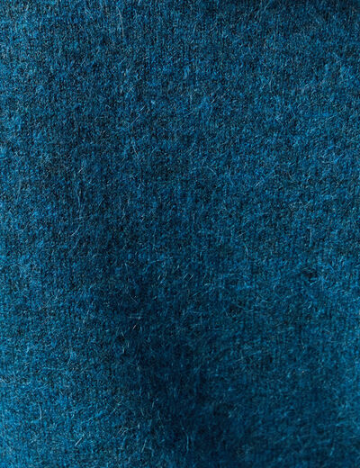 Pull col rond manches longues bleu canard femme