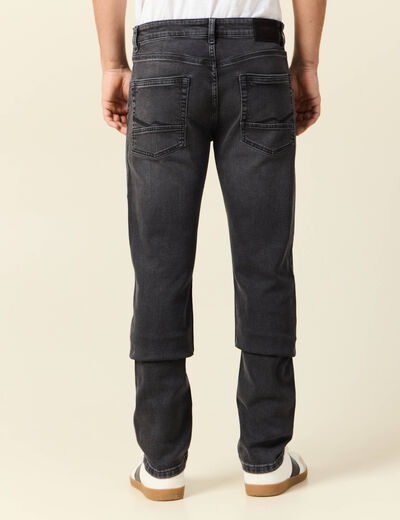 Jeans straight 5 poches denim gris homme