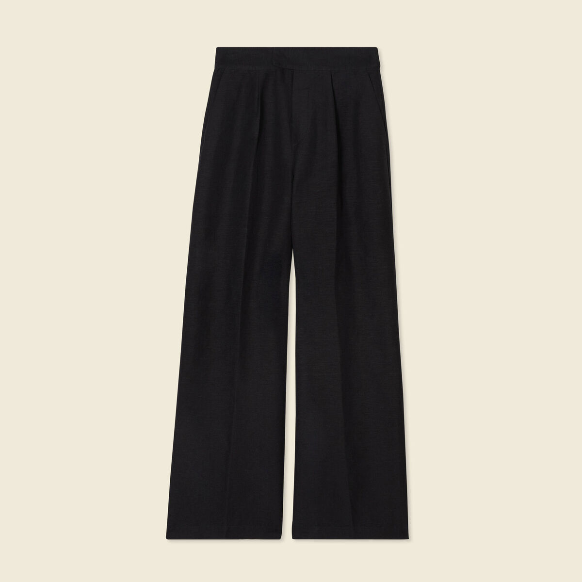 Pantalon large fluide noir femme