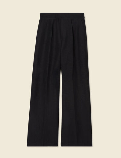 Pantalon large fluide noir femme