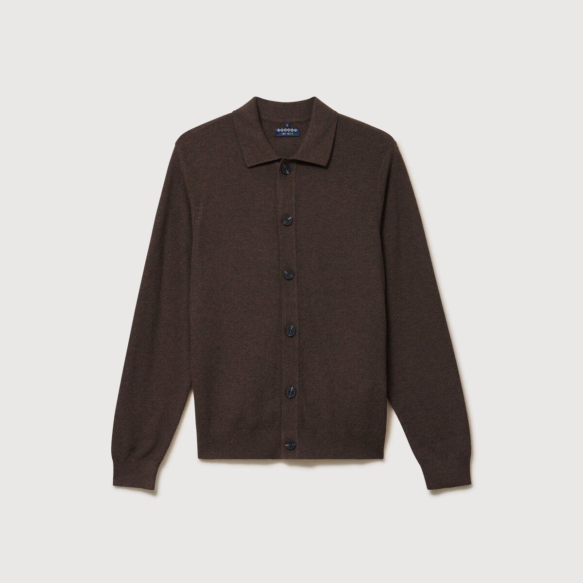 Cardigan manches longues marron homme