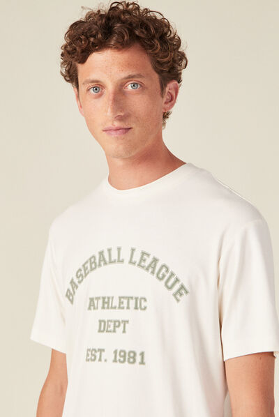 T-shirt manches courtes ecru homme