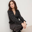 Blouse ample manches longues noir femme