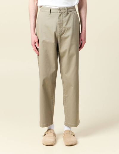 Chino coupe straight vert kaki homme