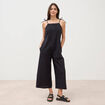 Combinaison salopette col carr&eacute; noir femme