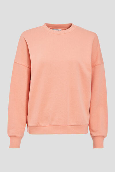 Sweat manches longues rose clair femme