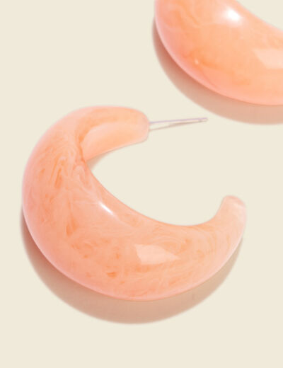 Boucles d'oreilles créoles orange clair femme